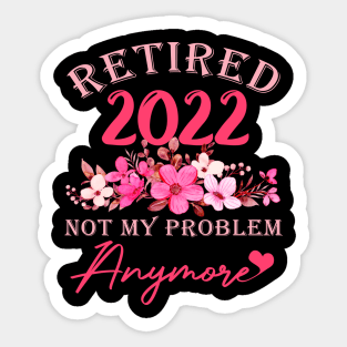 Retired 2022 Funny Retirement 2022 Cute Pink Sticker